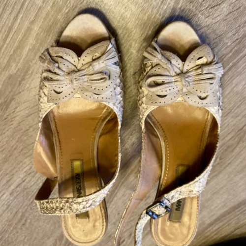 Mana Design Snake Print Peep Toe Sandals Size 40 Used
