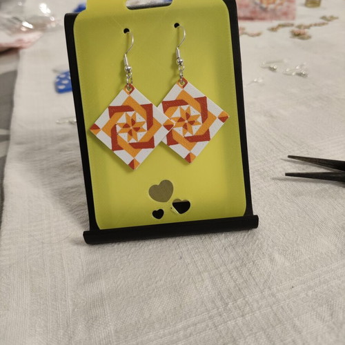 White Quilt 3DPRINTING earrings made to order