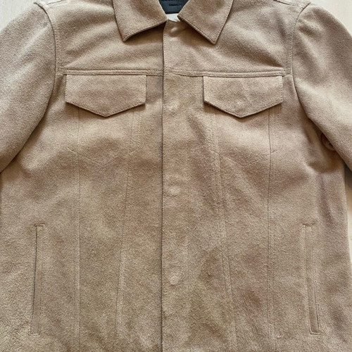 All Saints Hopper buffed suede trucker jacket new, size M