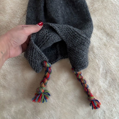 Handmade grey knit cap like new