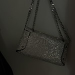 Evening bag with strass like new, silver, handheld