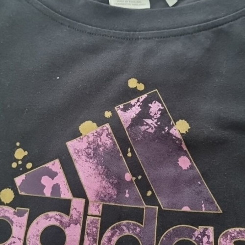 Adidas women's short sleeve t-shirt like new, black and colorful