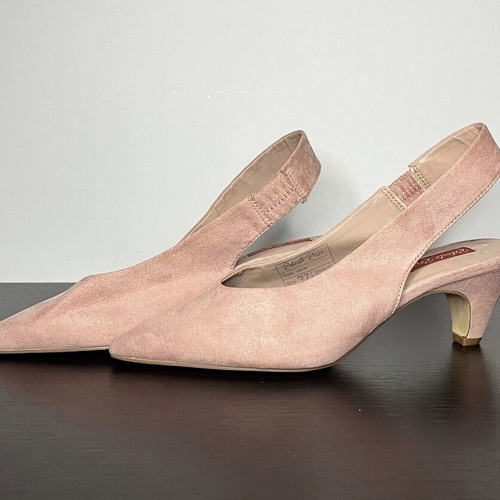 Roberto Rosso slingback heels, blush pink suede, EU 37