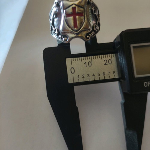 Knights Ring with Shield and Red Medieval Cross new