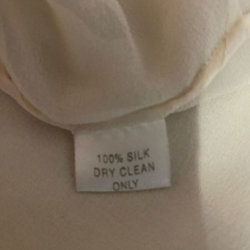 Silk women's shirt size 5XL beige embroidered with beads like new