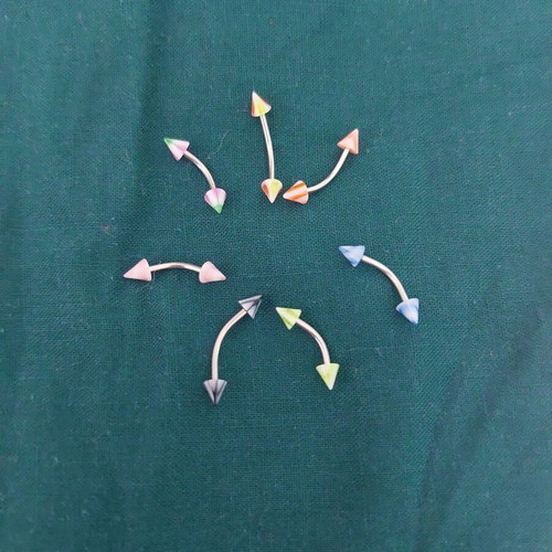 Eyebrow earrings set of 7, multicolor, like new