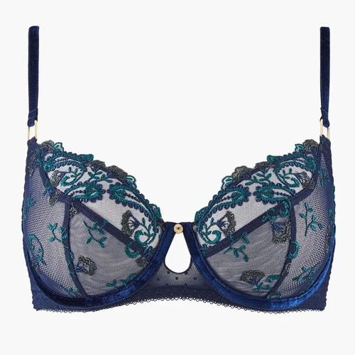Aubade Paris Velvet Memories Full Cup Bra 75C new, Twilight blue
