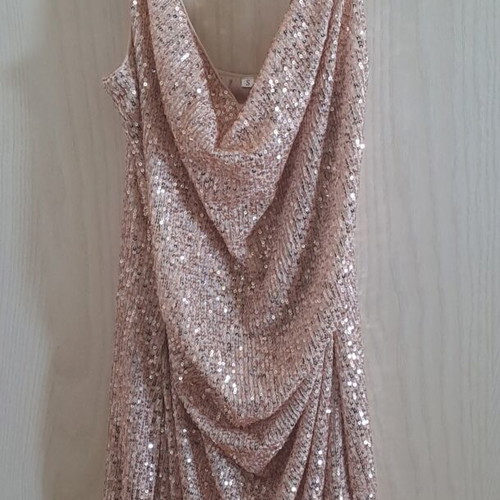 Mini dress with sequins like new, gold and silver, size S