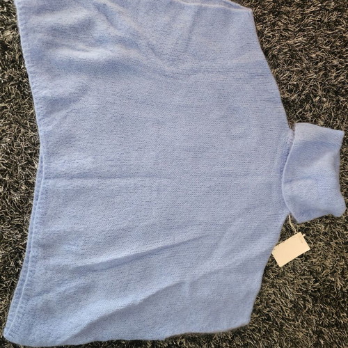 Mohair pullover new, blue, one size with turtleneck collar