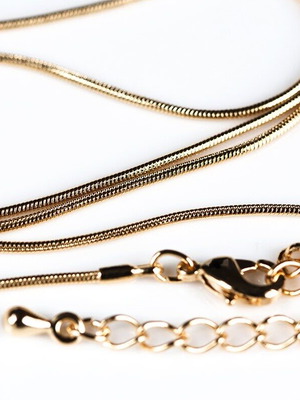 Delicate snake gold chain necklace new with clasp and extension