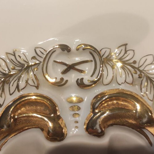 Porcelain plate rare Rococo style like new, Germany 1920-1949