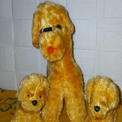 Old dog toys used, height 27cm and 14cm, very good condition