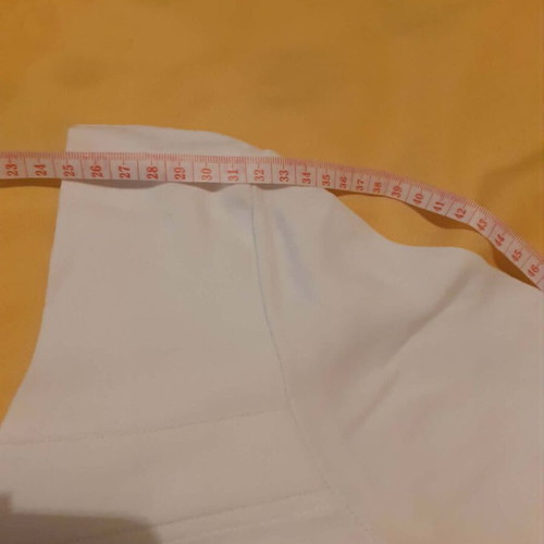 White Women's Blouse Rannia 1961 with Square Neck and Pearls size 40 like new