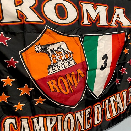 Large Roma Champion 2001 Flag new with pole holder
