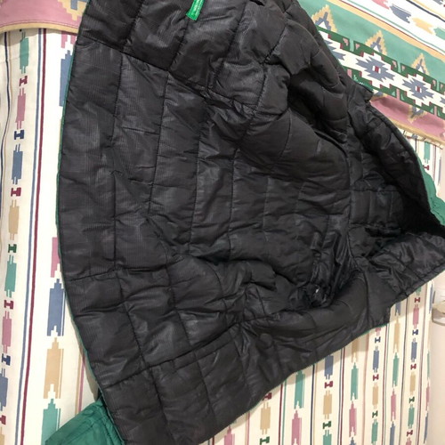 Benetton kids reversible jacket used, grey and green