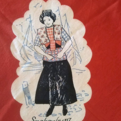 Cotton scarf like new with Dutch costumes 50x50cm