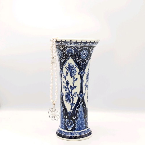Vintage Delfts Boch vase used, blue perfection