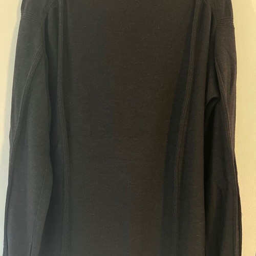 Issey Miyake Men wool knit cardigan with two-way zip, black and grey