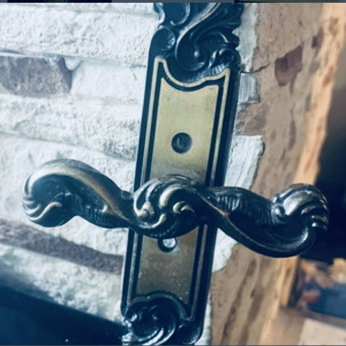 Bronze rotating door handle, 19x10cm