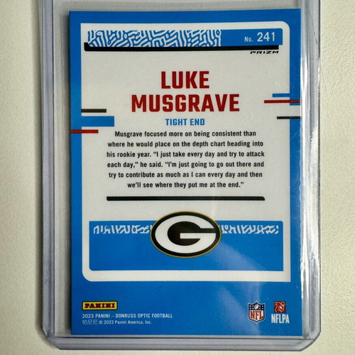 2023 Panini Donruss Optic Luke Musgrave Rated Rookie Silver Holo Prizm RC new