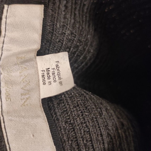 Lanvin bucket hat like new, large black with blue bow