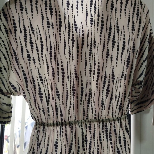 Shein jumpsuit like new with vertical stripes, black and beige
