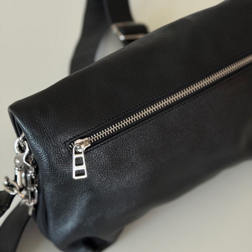 Zadig & Voltaire leather black shoulder crossbody bag like new