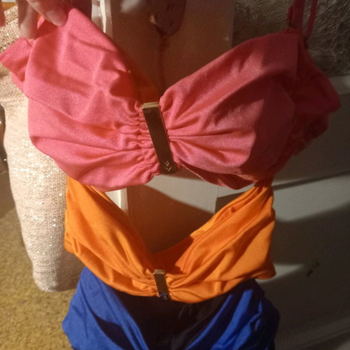 SugarFree one-piece swimsuit like new, size small, black and orange