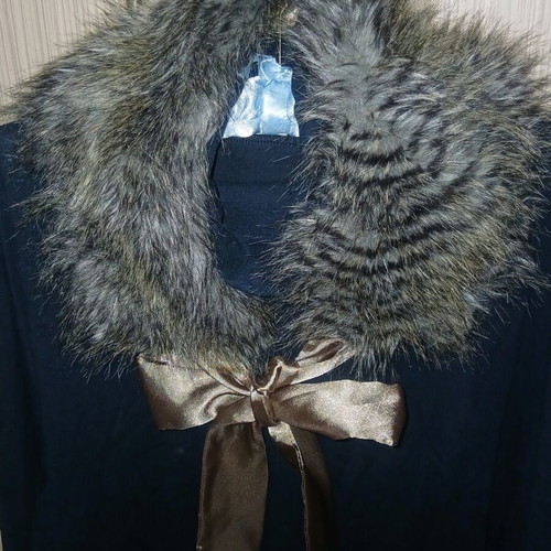 Fur collar C&A new, satin fabric inside, gray beige
