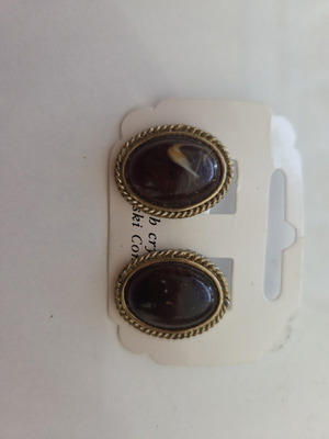 Vintage οβάλ σκουλαρίκια με κλιπ και κρύσταλλα Swarovski