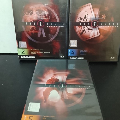 The X-Files DVD collection used, 27 discs from various seasons