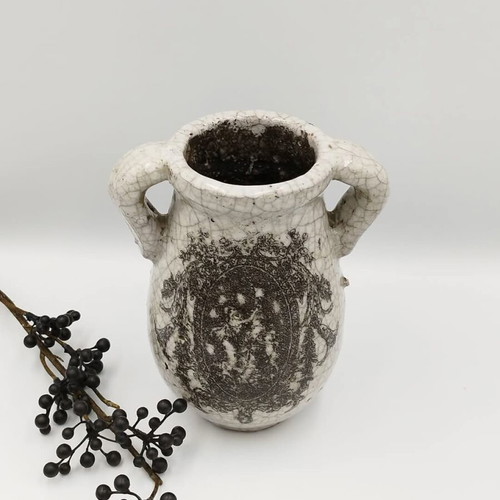 Brutalist Italian vase used, ceramic, handmade