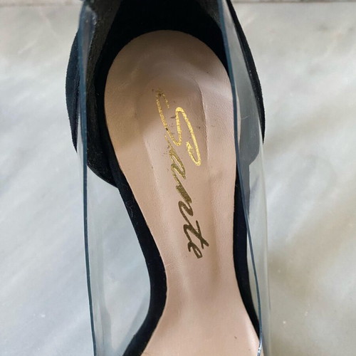 Sante suede pumps with transparency, 10 cm heel, like new