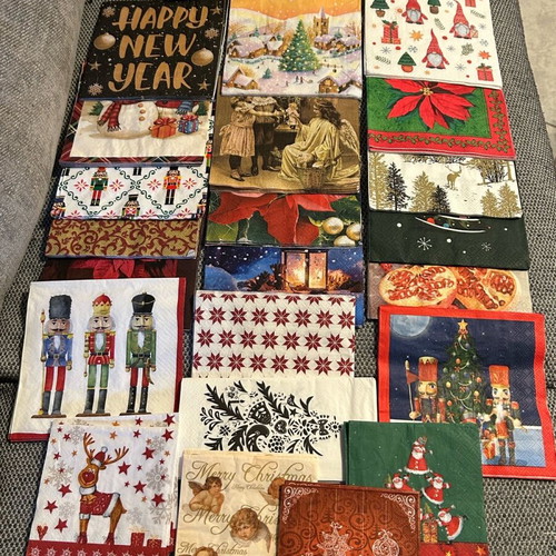 Decoupage napkins new, 22 designs with 3 pieces each