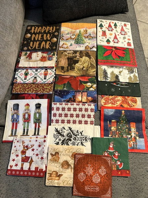 Decoupage napkins new, 22 designs with 3 pieces each