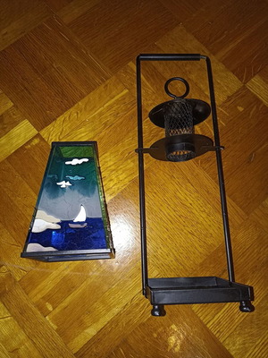 Metal candle holder black like new