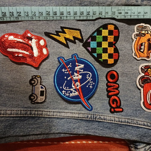 Iron Patch Set new, Rolling Stones and Cars designs
