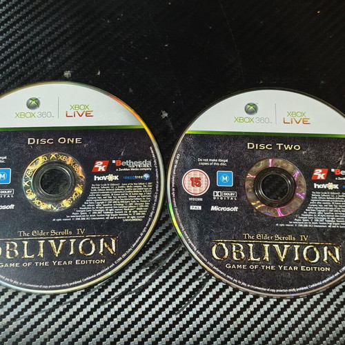 The Elder Scrolls IV Oblivion Game of the Year Edition Xbox 360 discs