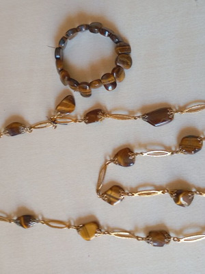 Tigers Eye necklace and bracelet like new