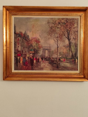 F. Claver Arc de Triomphe Paris oil painting with frame