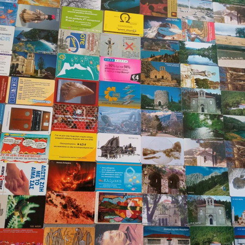 Phone cards used, pack of 200 Greek from 1999 to 2003