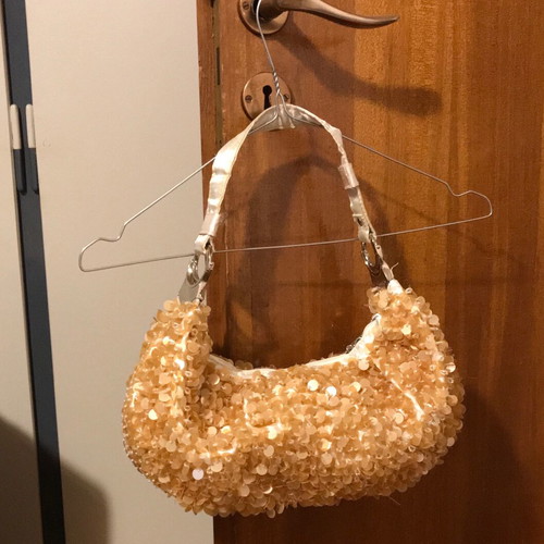 Gold Handbag with Sequins and Beads Like New