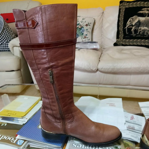Women's leather boots from Italy like new, brown, size 36