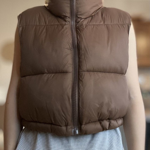 Stradivarius sleeveless jacket like new, spring and autumn, brown, XS