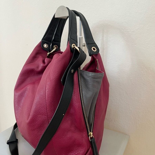 Furla crossbody bag gray and pink like new with light metal marks