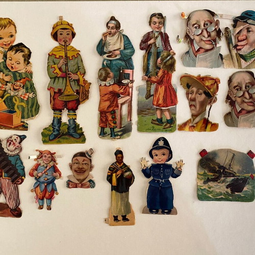 Vintage collection of 25 embossed carved scraps 1930-1940