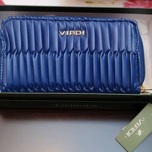 Verde women's wallet blue new with zipper