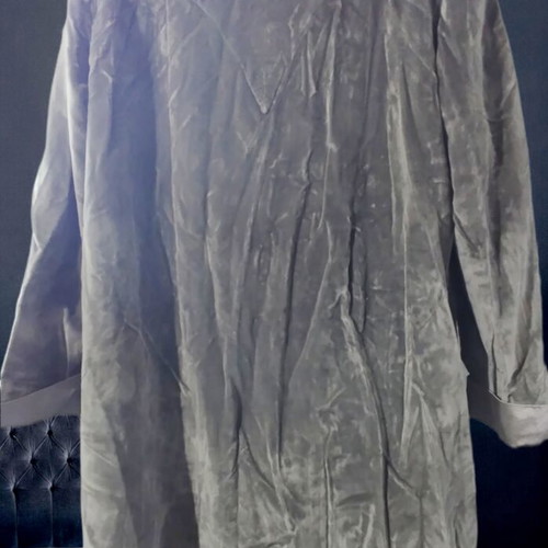 Vintage velvet coat like new, light gray elephant color, Only XL
