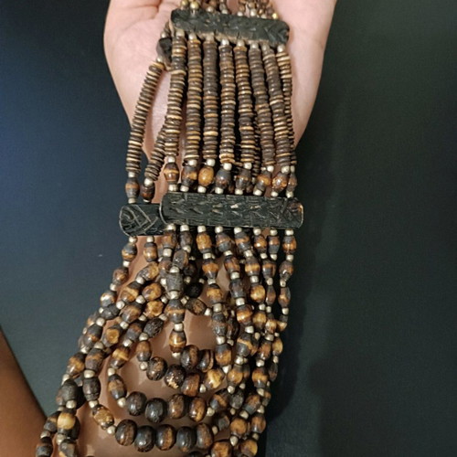 Necklace with wooden beads used African style