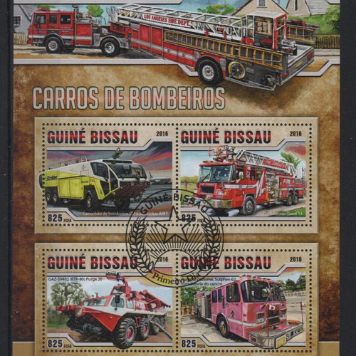 Guinea-Bissau 2016 Fire Trucks Stamp Mini Sheet mint condition